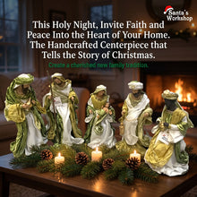 🎄 Green Handmade Christmas Nativity Set with Manger (35–50cm) – Holy Family Religious Scene, Christian Christmas Home Decor & Holiday Gift ✨