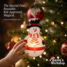 1PC Christmas Snowman LED Hanging Ornament – Battery Powered Snowman Christmas Tree Decoration with Reindeer Hat & Festive Scarf