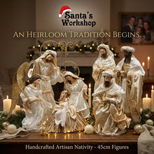 Christmas Handmade Nativity Set 45cm with Large Angel & 16" Three Kings – Religious Holy Family Scene, Christian Christmas Home Decor & Holiday Gifts