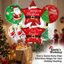 6pcs Christmas Star-Shaped Foil Balloons, 2D Printed Balloons with Christmas Designs, Perfect for Holiday Party Decorations, Party Decor, Christmas, And Birthday Celebrations