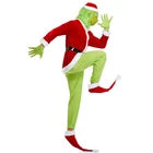 MEDIUM  Adult Costume The Grinch Men Christmas Santa Xmas Cosplay Fancy Dress Outfit