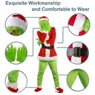 MEDIUM  Adult Costume The Grinch Men Christmas Santa Xmas Cosplay Fancy Dress Outfit