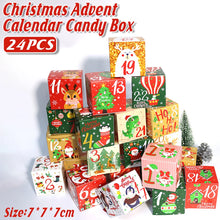 Gift for Her/Him 24pcs Christmas Advent Calendar Gift Box, Kraft Paper Square Box, Christmas Party Number Box 24-Day Countdown Christmas Gift Box, Very Suitable for Holiday Decoration And Gift Giving, Christmas Decorations