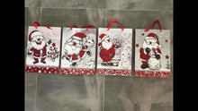 4PCS Luxury Christmas Glitter Gift Bags with Handles – Premium Holiday Gift Bags for Christmas Presents, Party Favors, Gift Wrapping, Festive Packaging (43 X 31 CM)