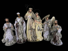 50cm Silver white Christmas Holy Family Nativity set / scene with manger  -35-50cm PRE ORDER