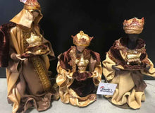 10.5'' Christmas Handmade Religious Nativity Set in Brown and Gold - 29 cm Approx