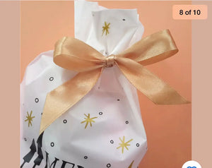 10 pcs xChristmas Gift Bag Cookie Candy Bag Snowflake Crisp Handmade Drawstring Bags Santas Workshop Direct