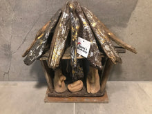 10.25Christmas Stable with Holy Family -Driftwood - 27 cm Santas Workshop Direct