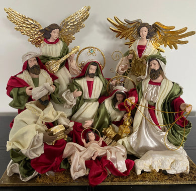 12.5 Christmas Nativity with angels set / scene with manger  -51 cm Santas Workshop Direct