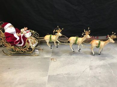 14 Santa Claus in sleigh with reindeers - 95 cm approx length Santas Workshop Direct