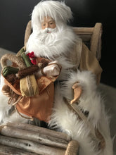   14.5 Santa Claus in driftwood sleigh - 40 cm approx Santas Workshop Direct