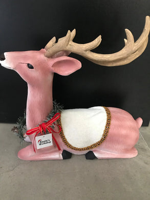 14.75 Sitting Reindeer -40 Cm - Porcelain Santas Workshop Direct