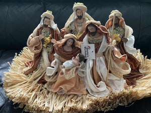 20.5 Brown Holy Family / Nativity set with Christmas manger - 53 cm Santas Workshop Direct