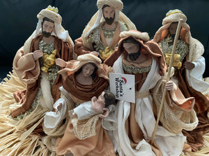 20.5 Brown Holy Family / Nativity set with Christmas manger - 53 cm Santas Workshop Direct