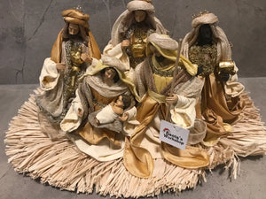 20.5 figurines approx with  Gold Nativity Set/Scene with manger  - 53 cm wide Santas Workshop Direct