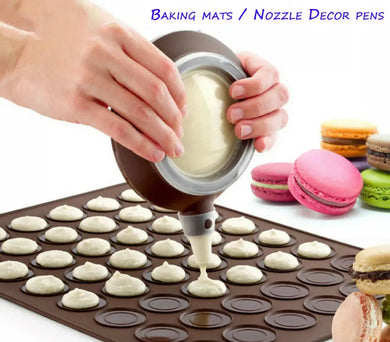 30 Cavities Macaron Macaroon Baking Mat Cake Silicone Tray Sheet 4 Nozzles Santas Workshop Direct