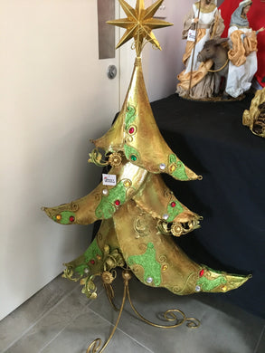43.75 Xmas Tree Green / Gold - 112cm Santas Workshop Direct