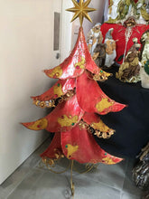 44.5in (114cm) Luxury Red & Gold Christmas Tree Decoration – Designer Holiday Home Decor, Festive Seasonal Display