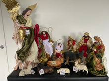 60 cm Red white Christmas Holy Family Nativity set / scene with manger  -35-50cm Santas Workshop Direct