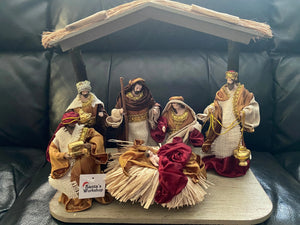 7 Nativity Set on Gazebo with Christmas manger scene  55 cm approx Santas Workshop Direct