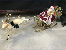 7.75"Santa Claus in sleigh with reindeer - 20cm approx length Santas Workshop Direct