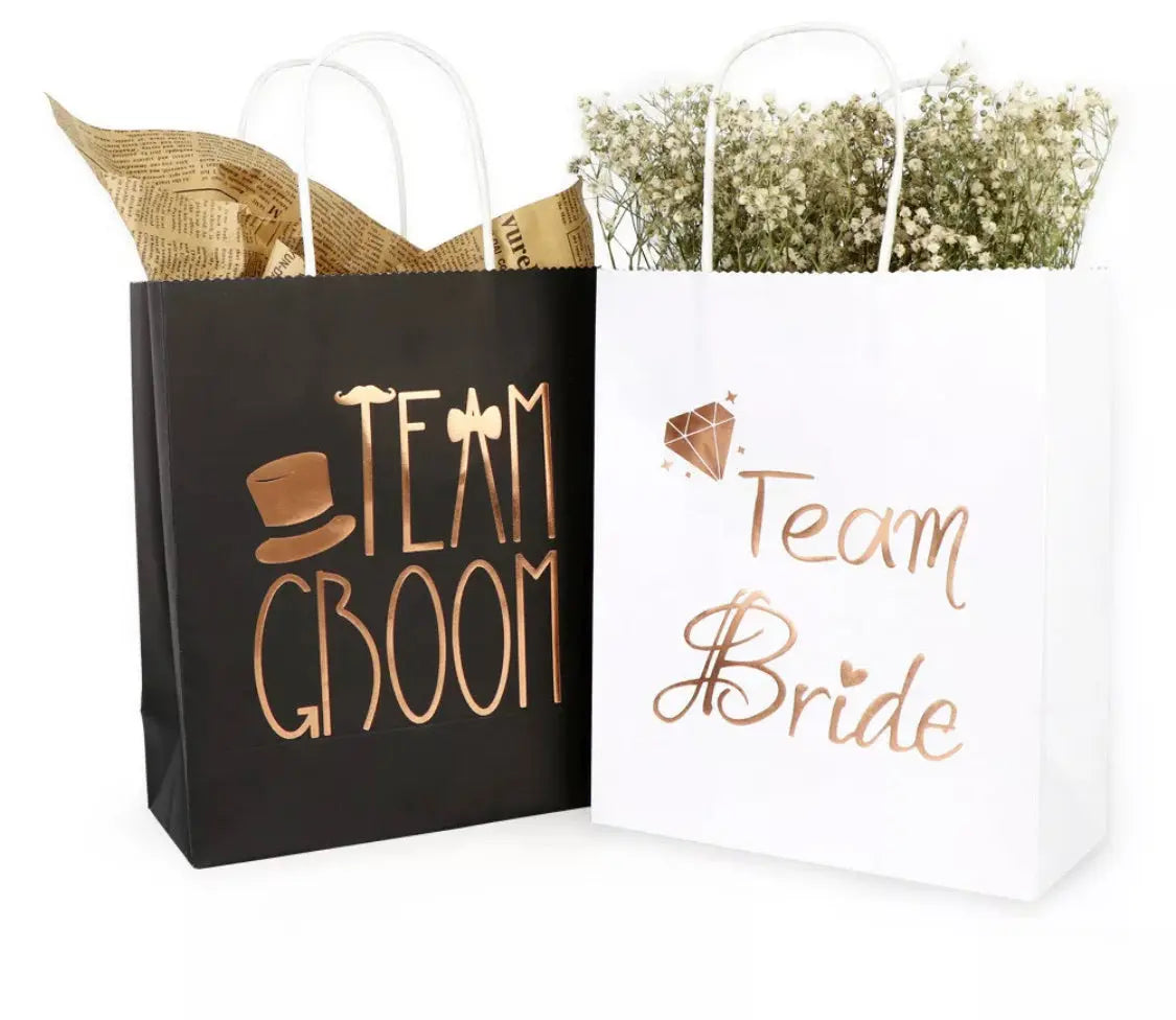Bridal Wedding party Team Bride / Team Groom Bridesmaids Groomsmen Bachelorette Party Gift Bags x 10 pcs Santas Workshop Direct