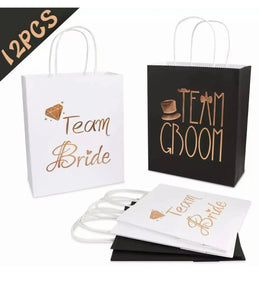 Bridal Wedding party Team Bride / Team Groom Bridesmaids Groomsmen Bachelorette Party Gift Bags x 10 pcs Santas Workshop Direct