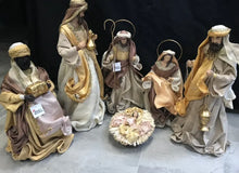 Brown Gold  Christmas Holy Family Nativity set / scene with manger  -35-50cm Santas Workshop Direct