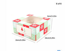 Cake box Christmas cookies / cup cake box Green / red x 4 pcs Santas Workshop Direct