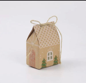 Christmas Cup Cake Candy Cookie Box / Gingerbread Kraft House X 6 PC Santas Workshop Direct