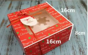 Christmas Cup Cake Candy Red & Green Cookie Box x 12 pcs Santas Workshop Direct
