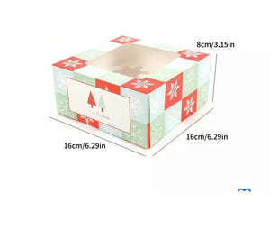 Christmas Cup Cake Candy Red & Green Cookie Box x 12 pcs Santas Workshop Direct