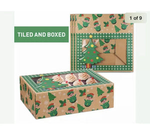 Christmas Cup Cake Candy Red & Green Cookie Gift Box x 2 pcs Santas Workshop Direct