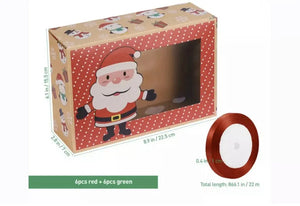 Christmas Cup Cake Candy Red & Green Cookie Gift Box x 2 pcs Santas Workshop Direct