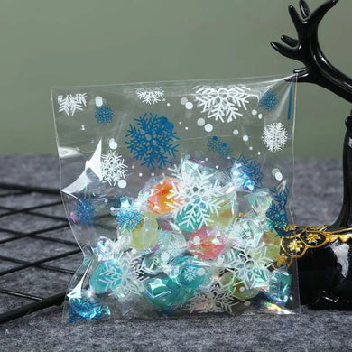 Christmas Gift Bag Blue Cookie Candy Bag Snowflake x 10 pcs Santas Workshop Direct