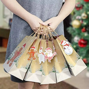 Christmas Gift Bags with tags x 12 pcs Santas Workshop Direct