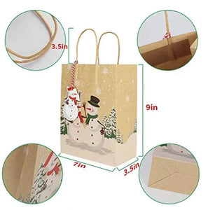 Christmas Gift Bags with tags x 12 pcs Santas Workshop Direct