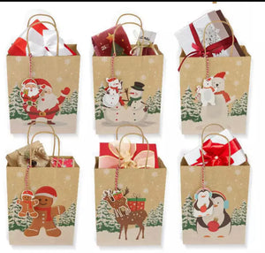 Christmas Gift Bags x 12 pcs Santas Workshop Direct