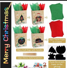 Christmas personalise Gift bakery pastry bags with tags (red green) 6pcs