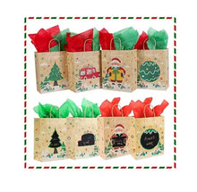 Christmas Gift bags x  24 pcs with tags (red&green) Santas Workshop au