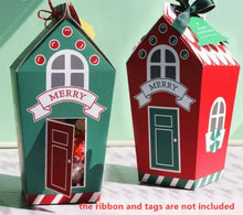 Christmas Green Gift Bag Cookie Candy Box x 6 pc Santas Workshop Direct
