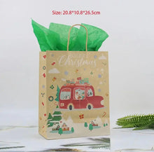 Christmas Green Gift bags x 12 pcs with tags Santas Workshop Direct