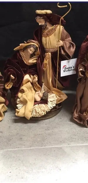 10.5'' Christmas Holy Family Brown Gold 29 cm approx Santas Workshop Direct