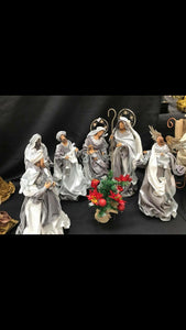 Christmas Nativity set - Holy Family 14.5"  & 17.25" Three Kings / Three Wise Men & Angel 15" Santas Workshop Direct