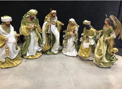 Christmas Nativity set, Holy Family and Three Kings & Angel approx 35 - 40 cm Santas Workshop Direct