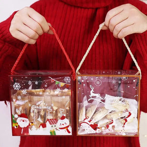 Christmas PVC & Rope bags x 8 pcs Santas Workshop Direct