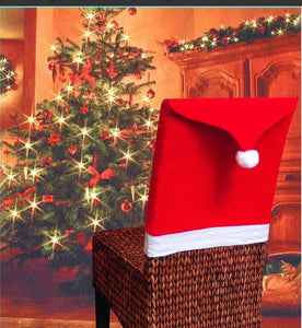 Christmas Santa Hat style chair cover Santas Workshop Direct