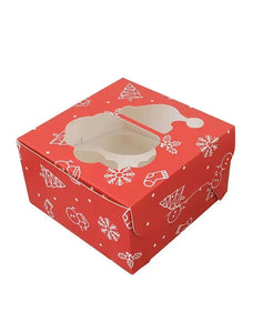 Christmas (white,Red & Green) cup cake Box x 12 pcs Santas Workshop Direct