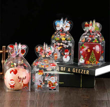 12-Pack Christmas Transparent Gift Boxes – Clear Bakery Boxes with Festive Holiday Design for Cookies, Cupcakes, Candy, Chocolates & Treats