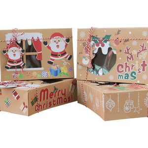 Christmas cookie cake biscuit box (karft design) x 12 pcs Santas Workshop Direct